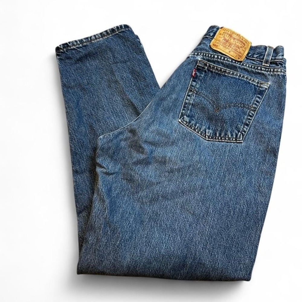 Vintage Levi's 560 loose fit straight leg denim blue jeans size 14 32x31